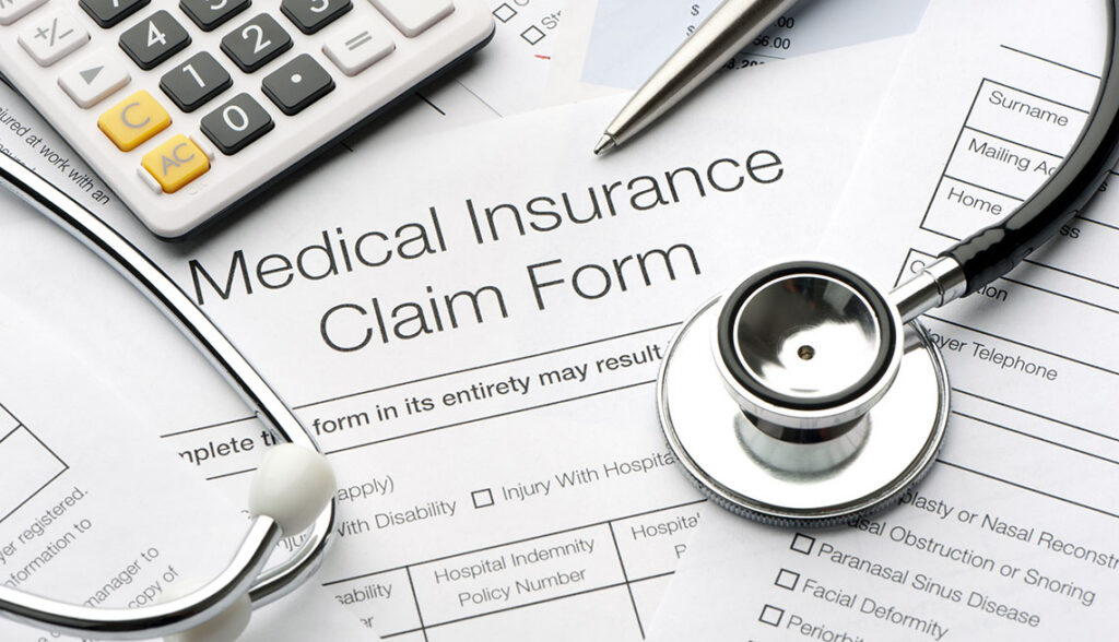 close up of a medical insurance form